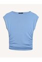 Camiseta Drapeado Lateral  Para Mujer Azul Seven Seven de Seven Seven