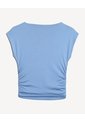 Camiseta Drapeado Lateral  Para Mujer Azul Seven Seven de Seven Seven