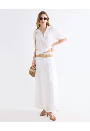 Blusa Para Mujer Manga Corta Color Crema Marca Seven Seven #28124170