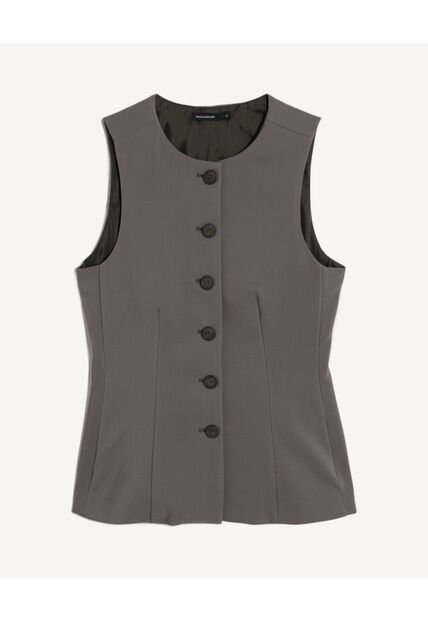 Chaleco  Para Mujer Plano Color Gris Marca Seven Seven #28250158