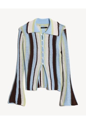 Camiseta  Para Mujer Manga Larga Cuello V Color Celeste Marca Seven Seven #28096472 Seven Seven