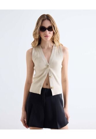 Chaleco  Para Mujer Punto Color Beige Marca Seven Seven #28250140 Seven Seven