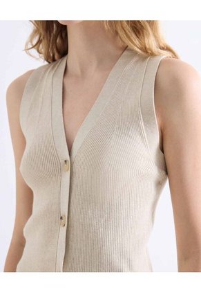 Chaleco  Para Mujer Punto Color Beige Marca Seven Seven #28250140