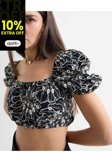 Blusa Para Mujer Manga Corta Color Negro Marca Seven Seven #28124033