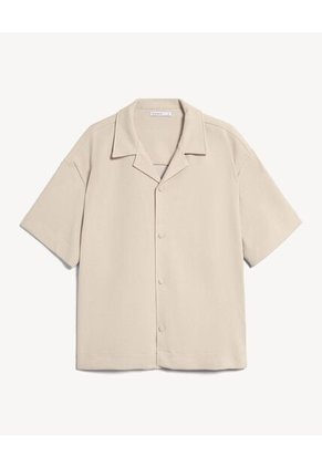 Camisa Para Hombre Sobrecamisa Manga Corta Color Crema Marca Seven Seven #45012161