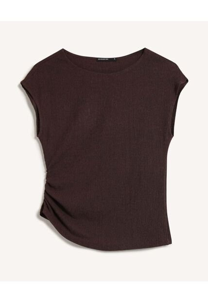 Camiseta  Para Mujer Manga Corta Cuello Redondo Color Café Marca Seven Seven #28096620