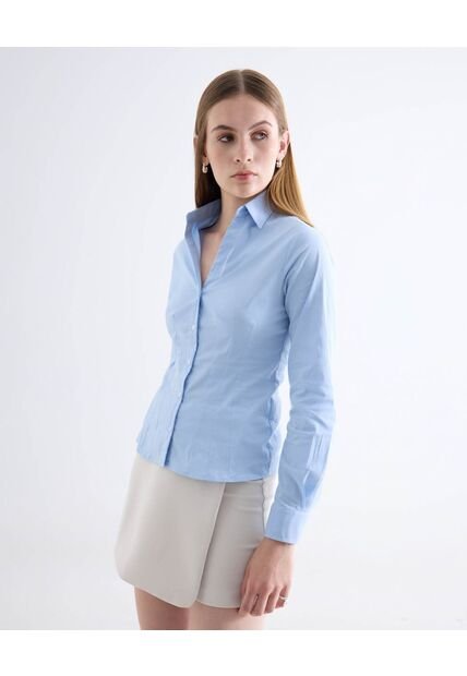 Blusa  Para Mujer Manga Larga Color Azul Marca Seven Seven #28124159