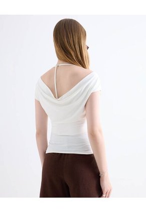 Camiseta  Para Mujer Manga Corta Cuello Redondo Color Crema Marca Seven Seven #28096636