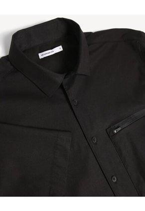 Camisa Para Hombre Manga Corta Con Bolsillo Cuello Casual M Color Negro Marca Seven Seven #45012170