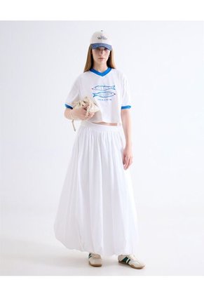 Camiseta  Para Mujer Manga Corta Cuello V Color Marfil Marca Seven Seven #28096642