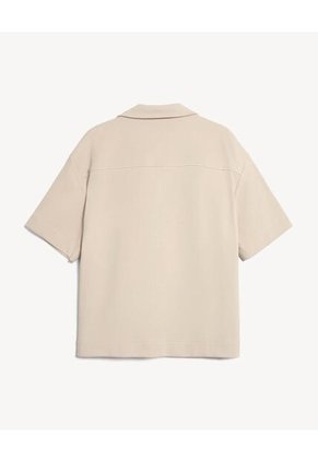 Camisa Para Hombre Sobrecamisa Manga Corta Color Crema Marca Seven Seven #45012161