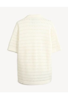 Camisa Para Hombre Manga Corta Sin Bolsillo Cuello Casual M Color Crudo Marca Seven Seven #45012172