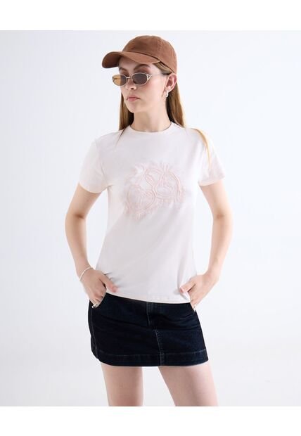 Camiseta Con Bordado  Para Mujer Rosa Seven Seven