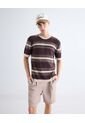 Camiseta En Tricot  Para Hombre Café Seven Seven de Seven Seven