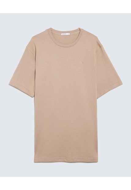 Camiseta Para Hombre Manga Corta Cuello Redondo Color Beige Marca Seven Seven #45092654