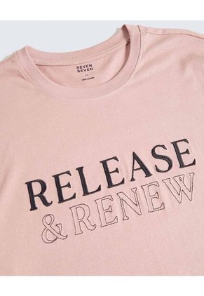 Camiseta Para Hombre Manga Corta Cuello Redondo Color Rosado Marca Seven Seven #45092742