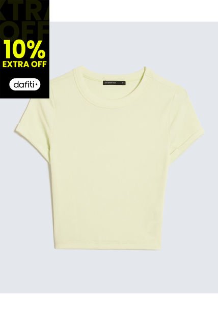 Camiseta Para Mujer Manga Corta Cuello Redondo Color Verde Claro Marca Seven Seven #28096180