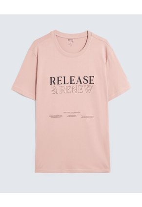 Camiseta Para Hombre Manga Corta Cuello Redondo Color Rosado Marca Seven Seven #45092742