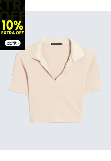 Camiseta Para Mujer Manga Corta Moda Color Avena Marca Seven Seven #28096196