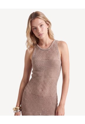 Camisa De Cuello Clásico   Para Mujer Taupe Seven Seven