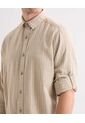 Camisa Para Hombre Manga Larga Sin Bolsillo Cuello Casual M Color Beige Marca Seven Seven #45012156 de Seven Seven