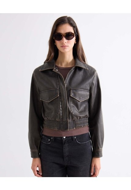 Jeans Culotte Con Costuras Frontales   Para Mujer Café Seven Seven