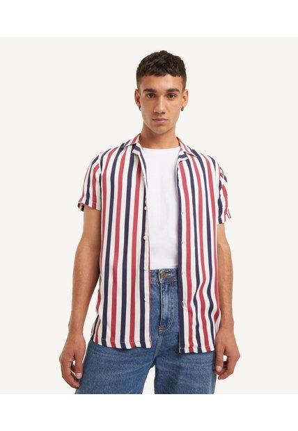 Camisa Para Hombre Manga Corta  Color Azul  Marca Seven Seven #45011739