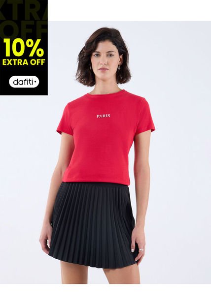 Camiseta Para Mujer Manga Corta Color Rojo Marca Seven Seven #28096090