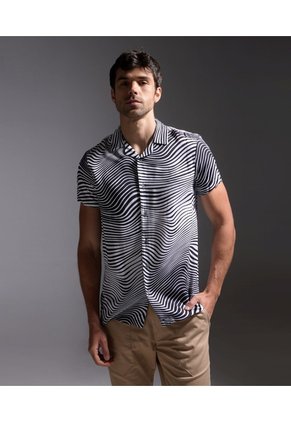 Camisa Para Hombre Manga Corta  Color Negro Marca Seven Seven #45011929