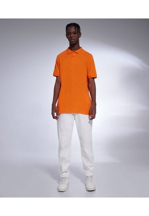 Polo Para Hombre Cuello Tejido  Color Naranja Marca Seven Seven #45110734