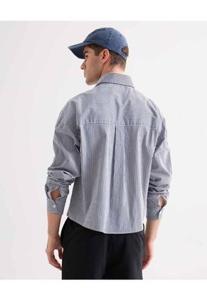 Camisa Para Hombre Manga Larga Sin Bolsillo Cuello Casual M Color Gris Marca Seven Seven #45012153