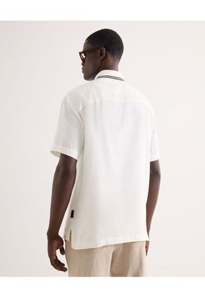 Camisa Para Hombre Manga Corta Sin Bolsillo Cuello Casual M Color Crudo Marca Seven Seven #45012188