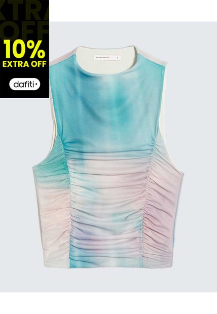 Camiseta Para Mujer Manga Sisa Cuello Alto Color Azul Claro Marca Seven Seven #28096278