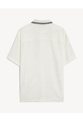 Camisa Para Hombre Manga Corta Sin Bolsillo Cuello Casual M Color Crudo Marca Seven Seven #45012188