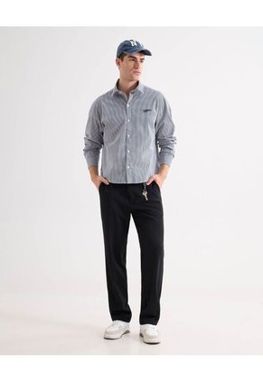 Camisa Para Hombre Manga Larga Sin Bolsillo Cuello Casual M Color Gris Marca Seven Seven #45012153