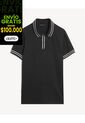 Polo Relaxed Con Contrastes  Para Hombre Negro Seven Seven de Seven Seven