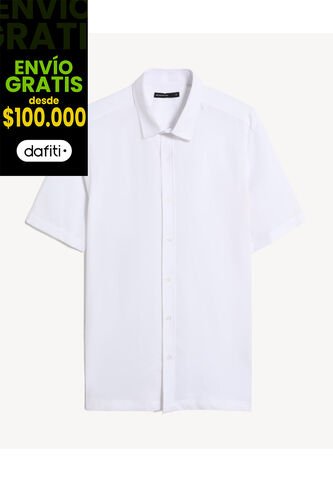 Camisa Regular Manga Corta  Para Hombre Crudo Seven Seven Seven Seven