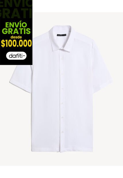 Camisa Regular Manga Corta  Para Hombre Crudo Seven Seven