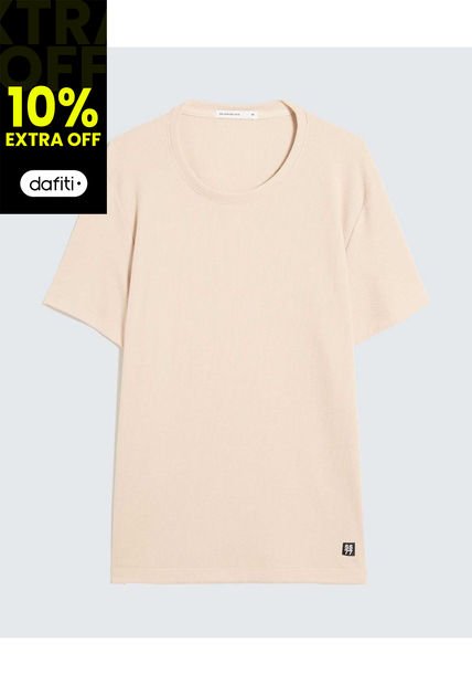 Camiseta Para Hombre Manga Corta Cuello Redondo Color Beige Marca Seven Seven #45092709