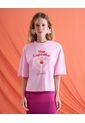 Camiseta Oversize Estampada  Para Mujer Rosa Seven Seven de Seven Seven