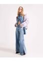 Jean Wide Leg Con Botones Laterales  Para Mujer Azul Seven Seven de Seven Seven