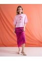 Camiseta Oversize Estampada  Para Mujer Rosa Seven Seven de Seven Seven