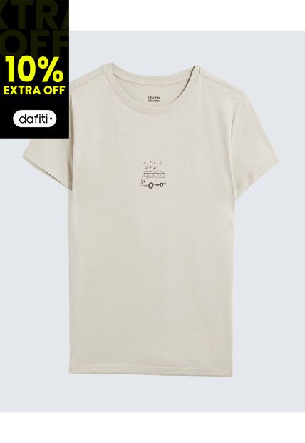 Camiseta Para Mujer Marca Seven Color Beige #28096226