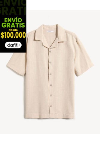 Camisa Resort Rustica  Para Hombre Arena Seven Seven Seven Seven