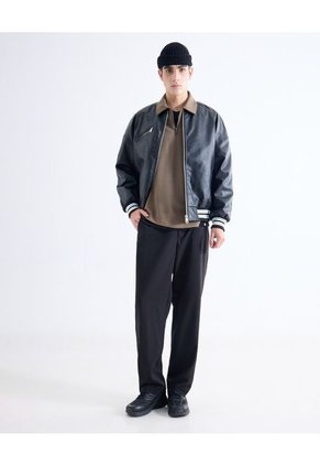 Pantalón Trouser Straight Para Hombre Negro Seven Seven