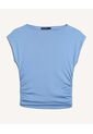 Camiseta Drapeado Lateral  Para Mujer Azul Seven Seven de Seven Seven