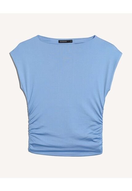Camiseta Drapeado Lateral  Para Mujer Azul Seven Seven