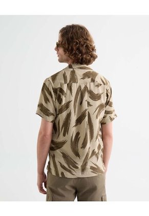 Camisa Resort Estampada  Para Hombre Verde Seven Seven