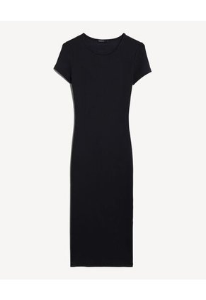Vestido Midi Slim Minimal Para Mujer Negro Seven Seven