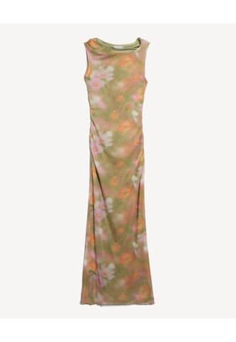 Vestido Floral Asimetrico  Para Mujer Verde Seven Seven Seven Seven